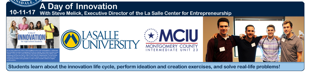 Students participate at the MCIU Day of Innovation with Steve Melick, Executive Diorector of the La Salle Center for Entrepreneurship