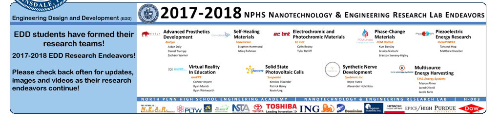 North Penn High School Engineering Academy seniors present at the Nanotechnology and Engineering Symposium in Tuesday, May 30, 2017 at North Penn High School